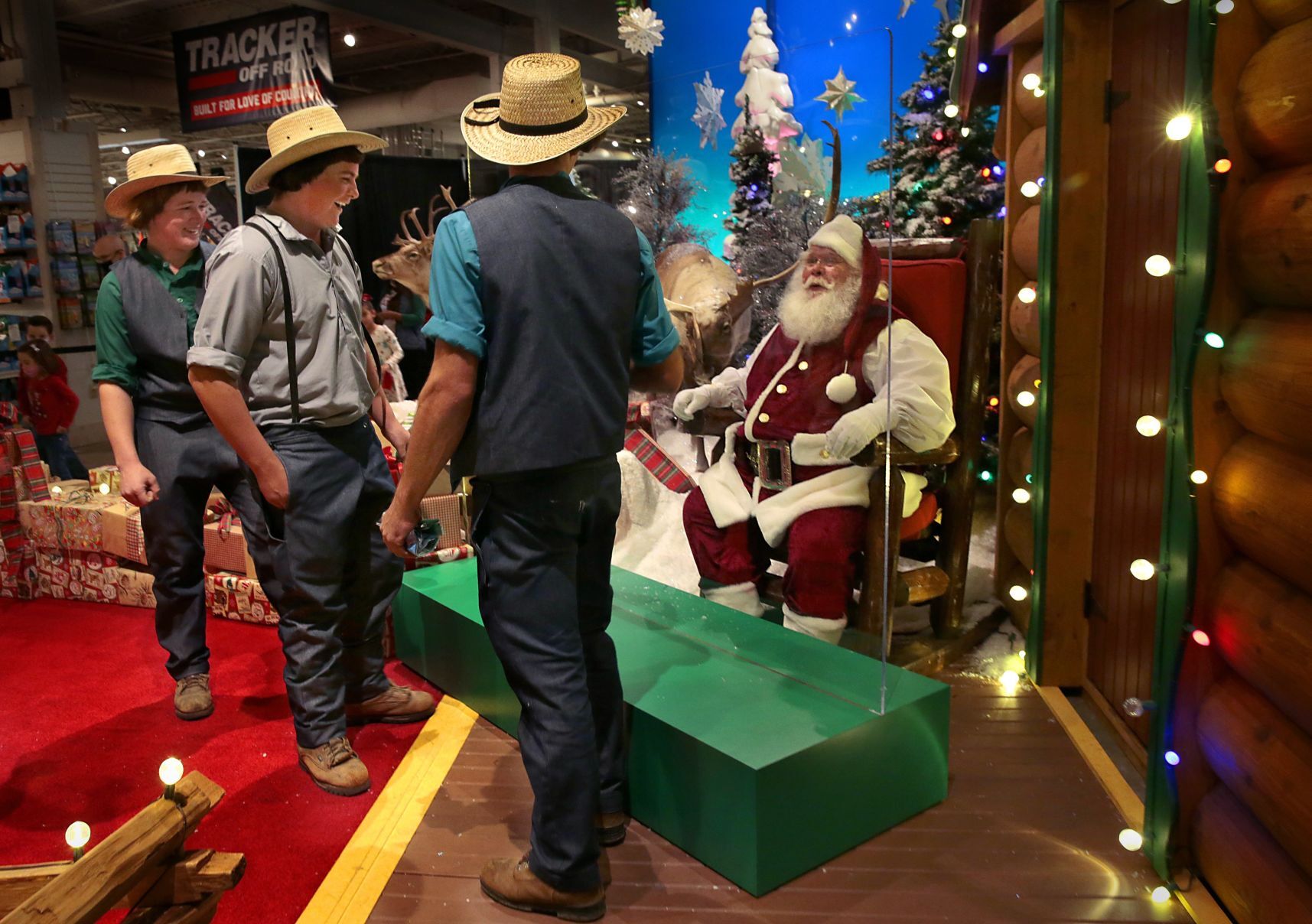 Sanitized Santa appears behind the glass